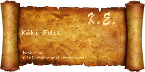 Kéki Edit névjegykártya